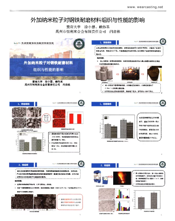 外加纳米粒子对钢铁耐磨材料组织与性能的影响