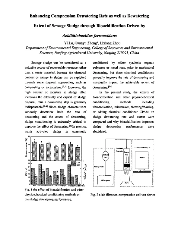 EnhancingCompressionDewateringRateaswellasDewateringExtentofSewageSludgethroughBioacidificationDrivenbyAcidithiobacillusferrooxidans