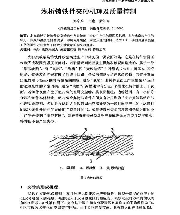 浅析铸铁件夹砂机理及质量控制
