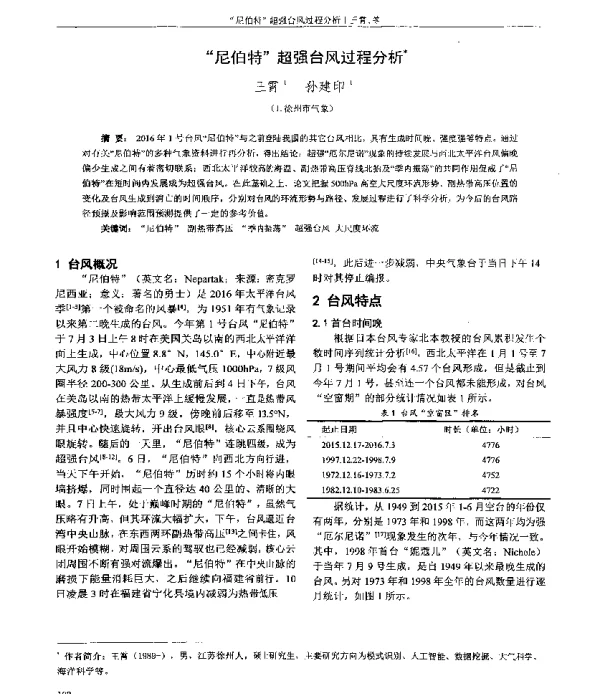 “尼伯特”超强台风过程分析