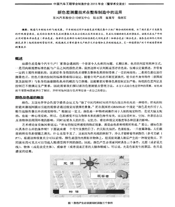 新色差测量技术在整车制造中的运用