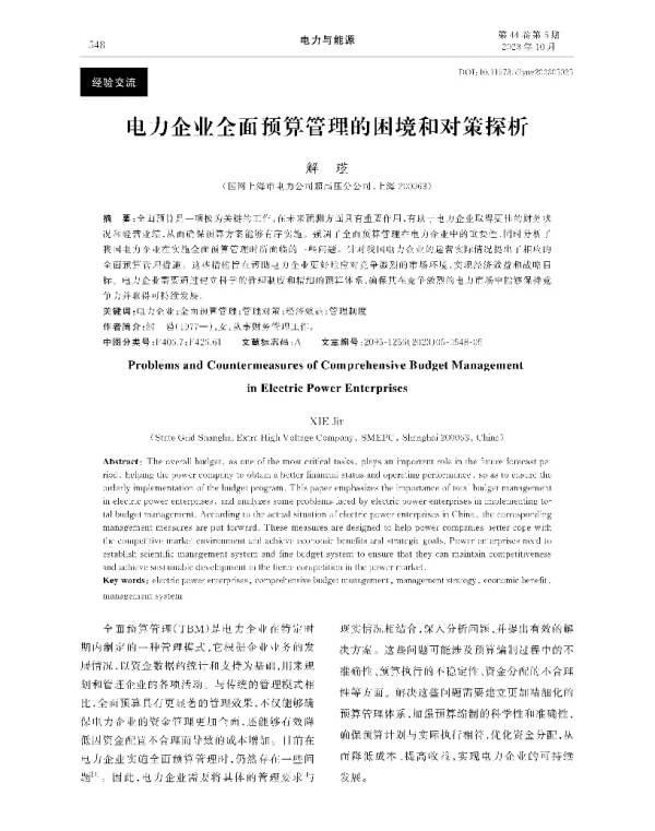电力企业全面预算管理的困境和对策探析
