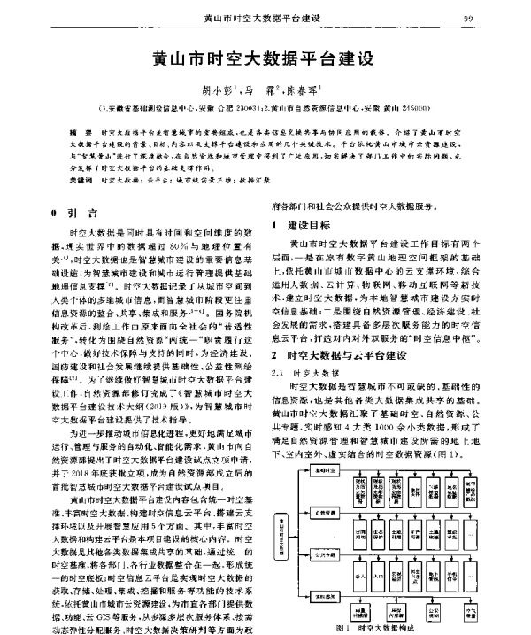 黄山市时空大数据平台建设