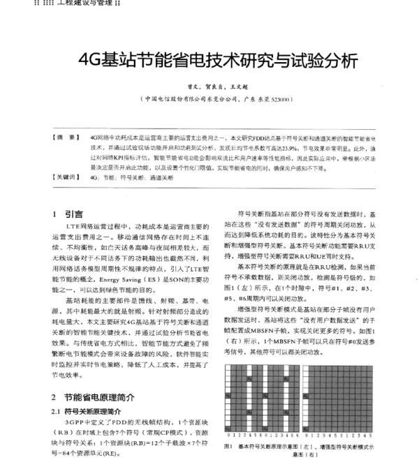 4G基站节能省电技术研究与试验分析