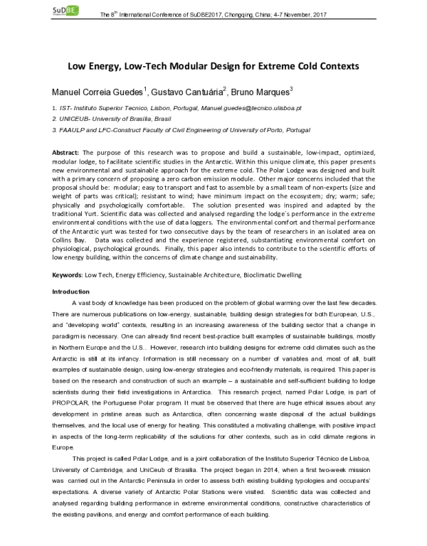 LowEnergyLowTechModularDesignforExtremeColdContexts