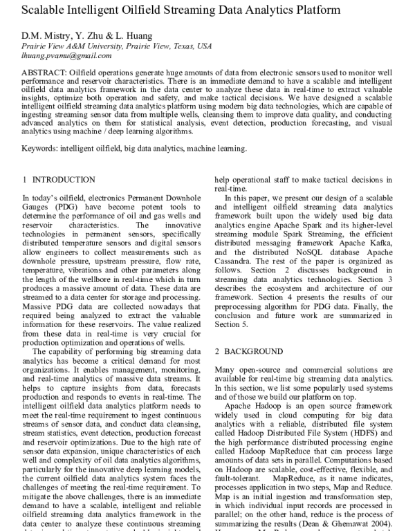 ScalableIntelligentOilfieldStreamingDataAnalyticsPlatform