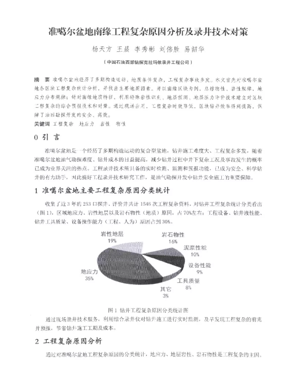 准噶尔盆地南缘工程复杂原因分析及录井技术对策