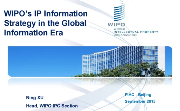 WIPOsIPInformationStrategyintheGlobalInformationEra
