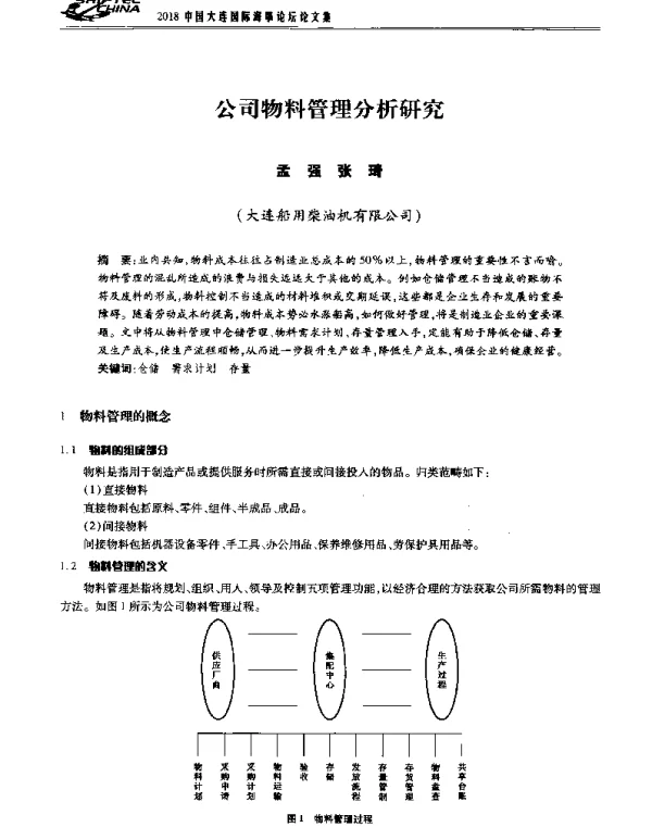 公司物料管理分析研究