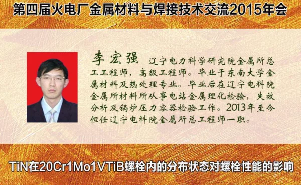 TiN在20Cr1Mo1VTiB螺栓内的分布状态对螺栓性能的影响