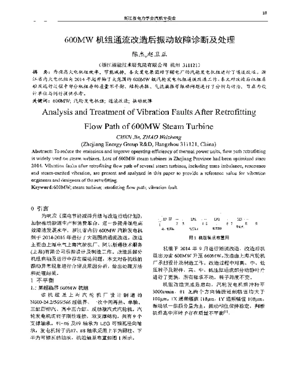 600MW机组通流改造后振动故障诊断及处理