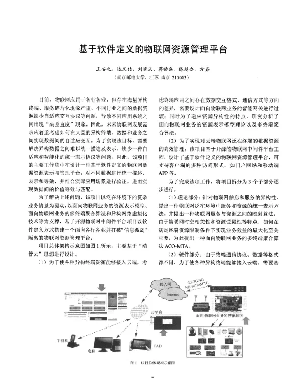 基于软件定义的物联网资源管理平台