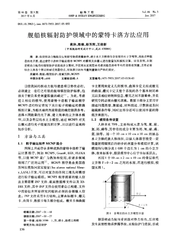 舰船核辐射防护领域中的蒙特卡洛方法应用