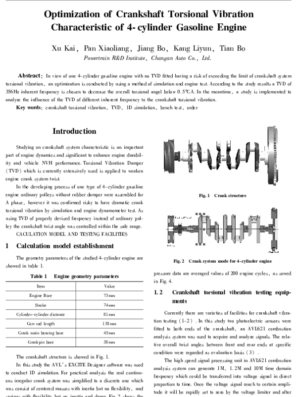 OptimizationofCrankshaftTorsionalVibrationCharacteristicof4-cylinderGasolineEngine