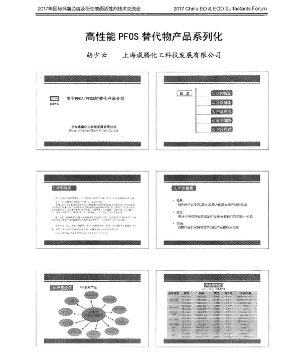 高性能PFOS替代物产品系列化