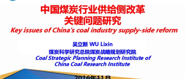 中国煤炭行业供给侧改革关键问题研究
