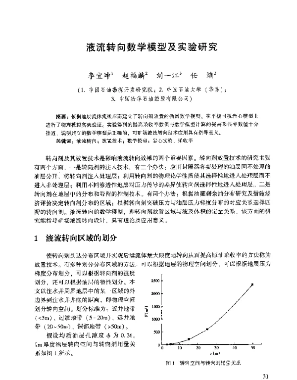 液流转向数学模型及实验研究