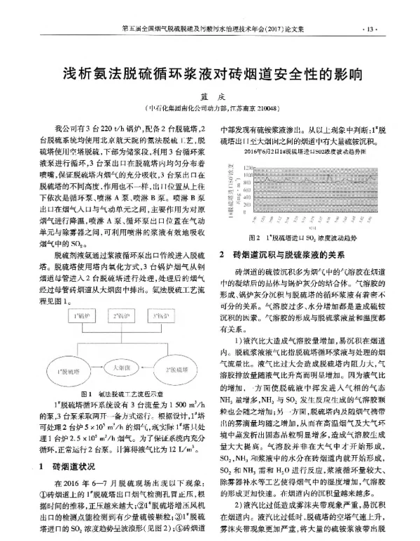 浅析氨法脱硫循环浆液对砖烟道安全性的影响