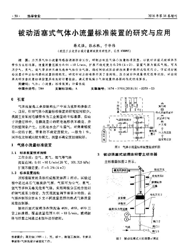 被动活塞式气体小流量标准装置的研究与应用
