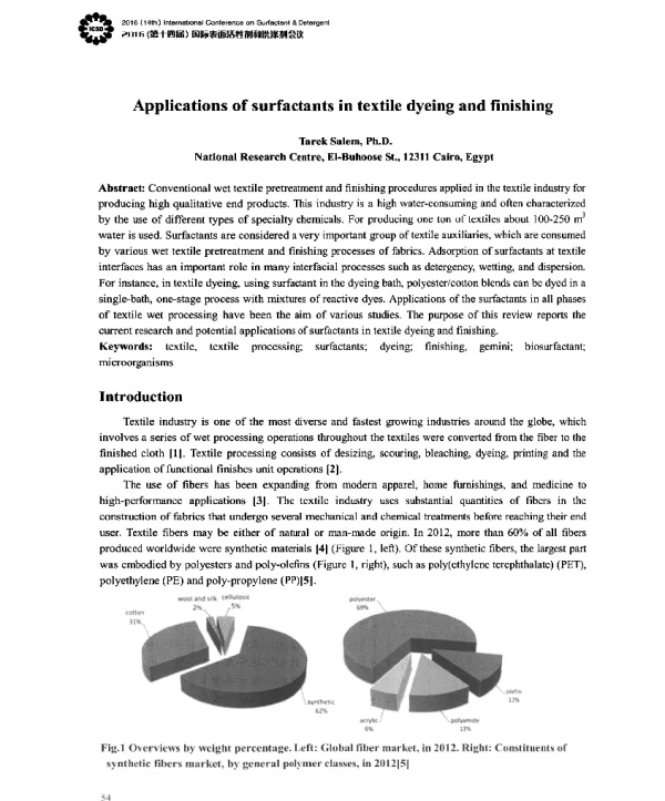 Applicationsofsurfactantsintextiledyeingandfinishing