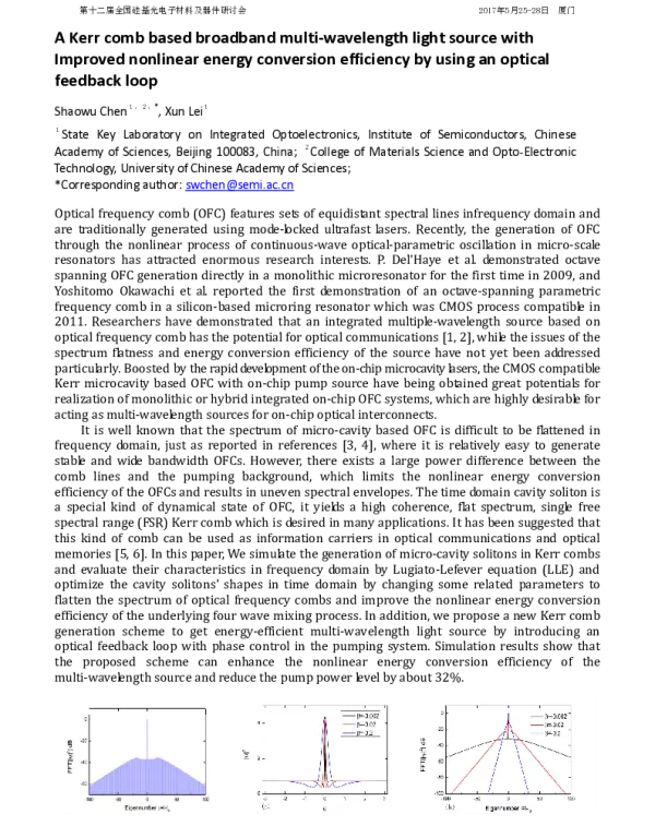 AKerrcombbasedbroadbandmulti-wavelengthlightsourcewithImprovednonlinearenergyconversionefficiencybyusinganopticalfeedbackloop