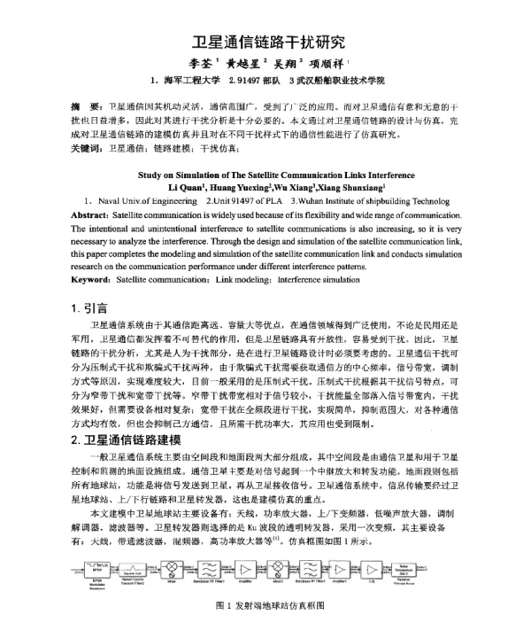 卫星通信链路干扰研究