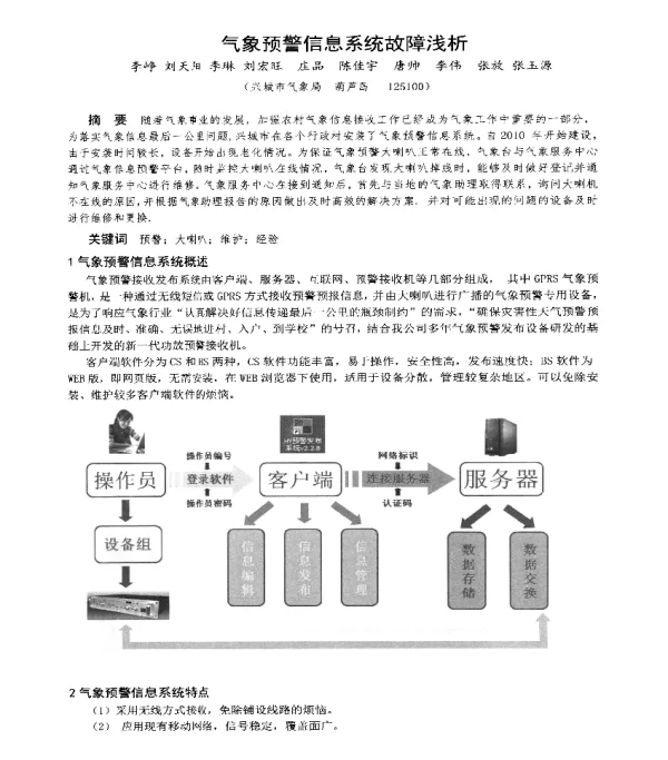 气象预警信息系统故障浅析