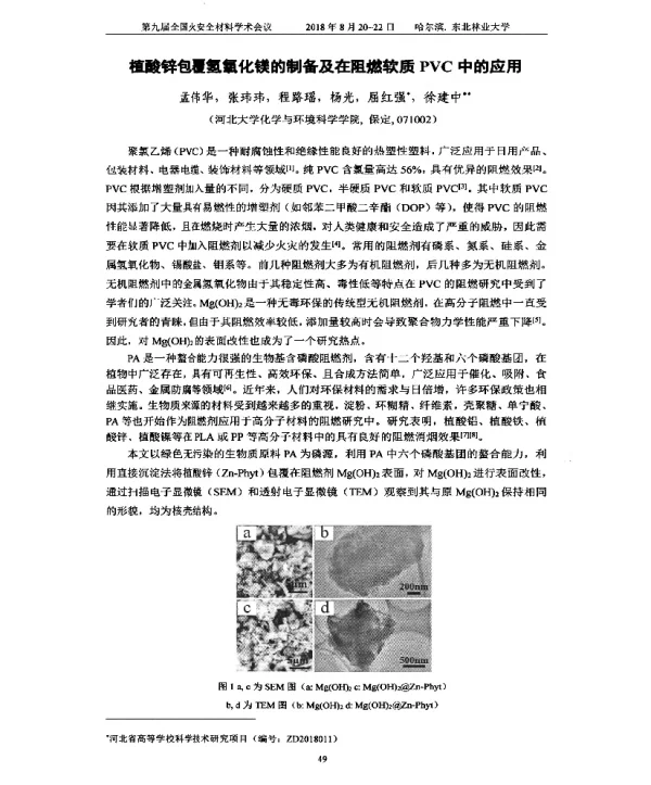 植酸锌包覆氢氧化镁的制备及在阻燃软质PVC中的应用