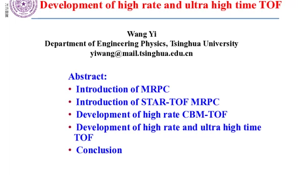 DevelopmentofhighrateandultrahightimeTOF