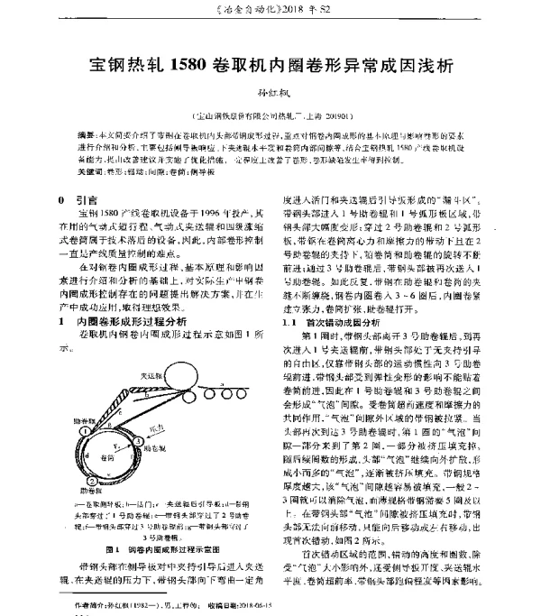 宝钢热轧1580卷取机内圈卷形异常成因浅析