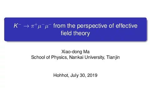 K-→π+μ-μ-fromtheperspectiveofeffectivefieldtheory