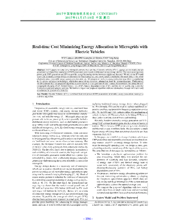 Real-timeCostMinimizingEnergyAllocationinMicrogridswithElectricVehicles