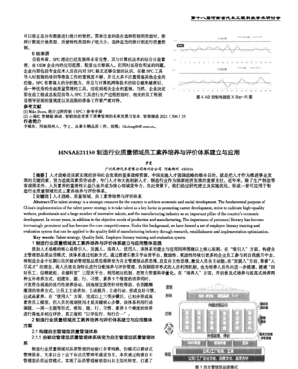 制造行业质量领域员工素养培养与评价体系建立与应用