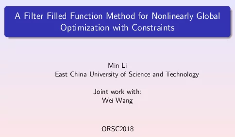 AFilterFilledFunctionMethodforNonlinearlyGlobalOptimizationwithConstraints