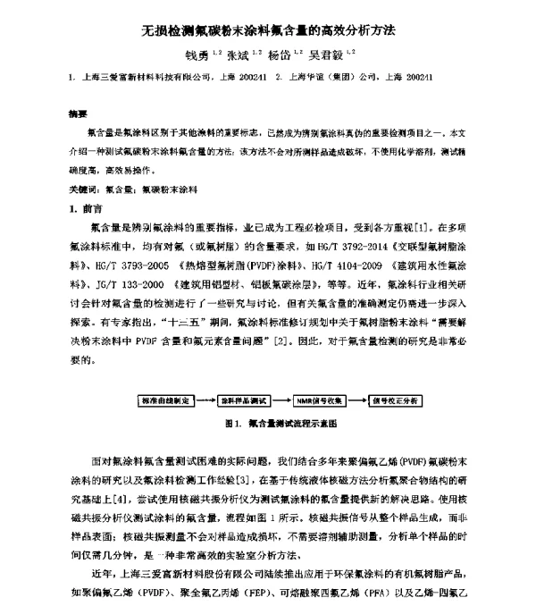无损检测氟碳粉末涂料氟含量的高效分析方法