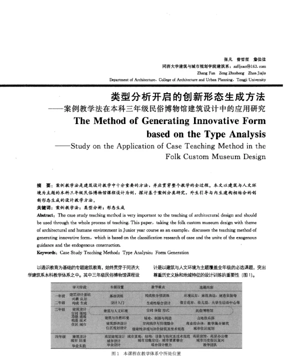 类型分析开启的创新形态生成方法--案例教学法在本科三年级民俗博物馆建筑设计中的应用研究