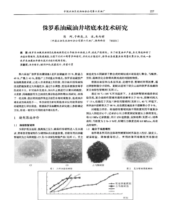 侏罗系油藏油井堵底水技术研究
