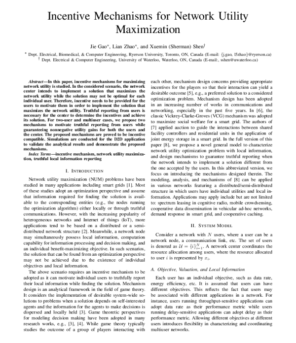 IncentiveMechanismsforNetworkUtilityMaximization