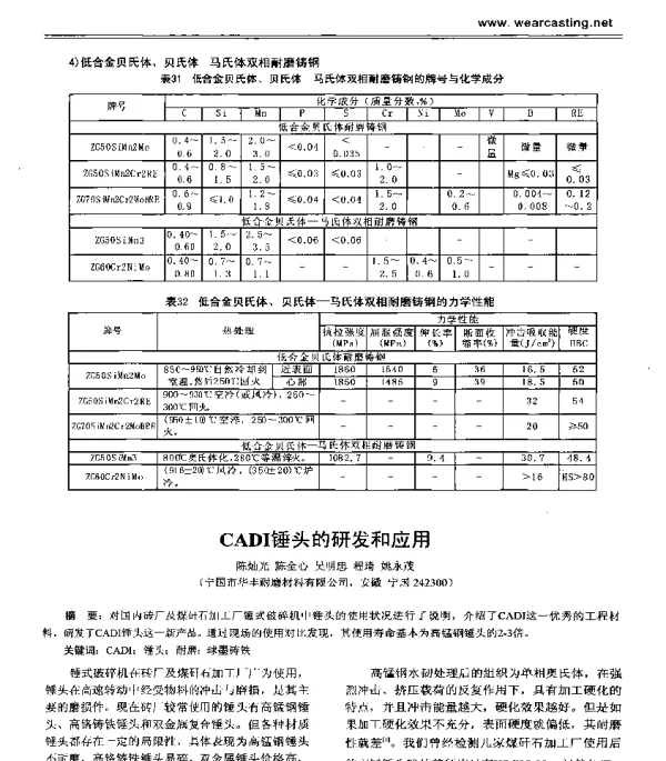CADI锤头的研发和应用