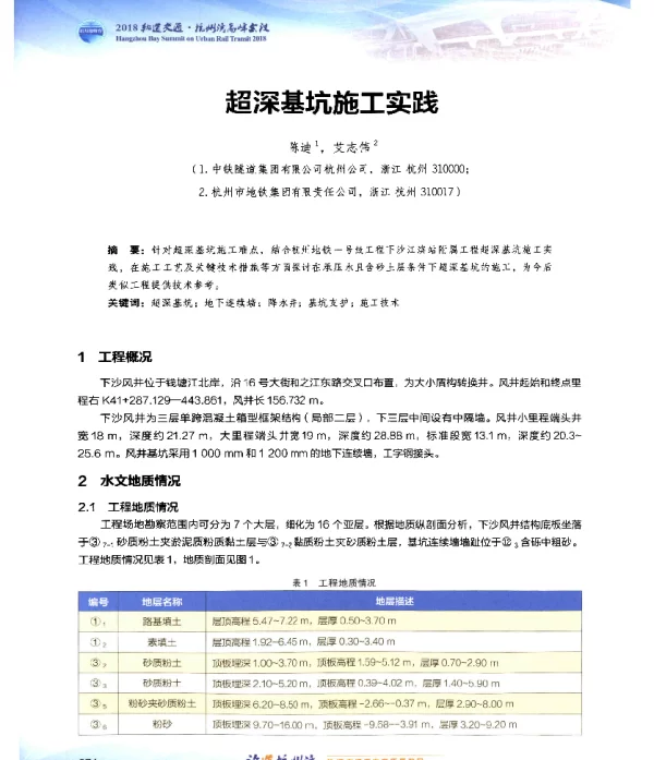 超深基坑施工实践