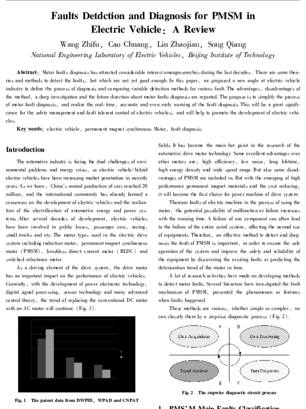 FaultsDetdctionandDiagnosisforPMSMinElectricVehicleAReview
