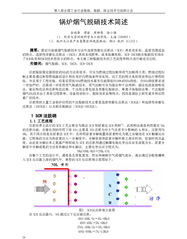 锅炉烟气脱硝技术简述