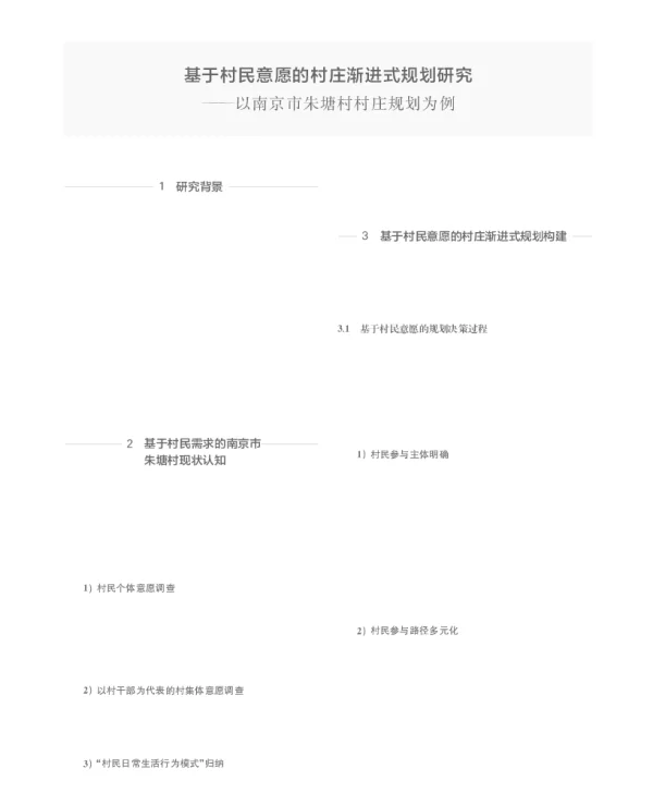 基于村民意愿的村庄渐进式规划研究--以南京市朱塘村村庄规划为例