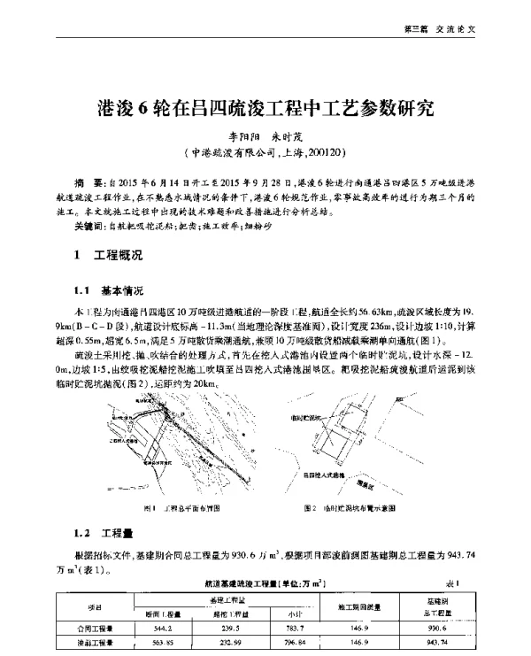 港浚6轮在吕四疏浚工程中工艺参数研究