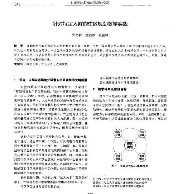 针对特定人群的住区规划教学实践