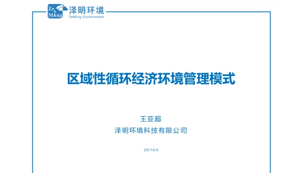 区域性循环经济环境管理模式