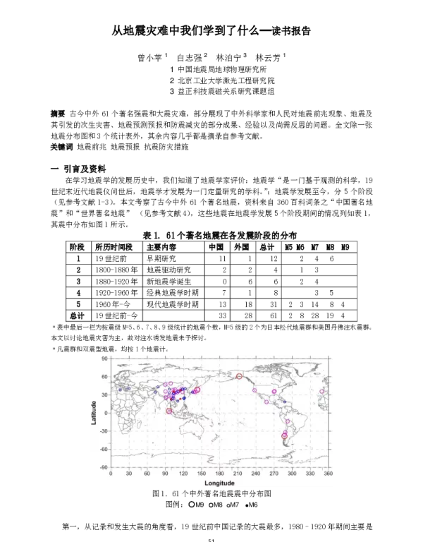 从地震灾难中我们学到了什么━读书报告