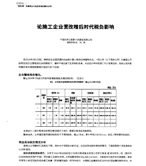 论施工企业营改增后时代税负影响