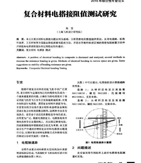 复合材料电搭接阻值测试研究