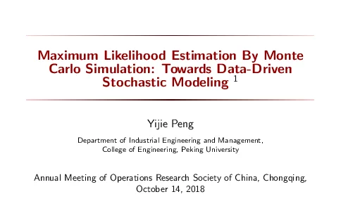 MaximumLikelihoodEstimationByMonteCarloSimulationTowardsData-DrivenStochasticModeling